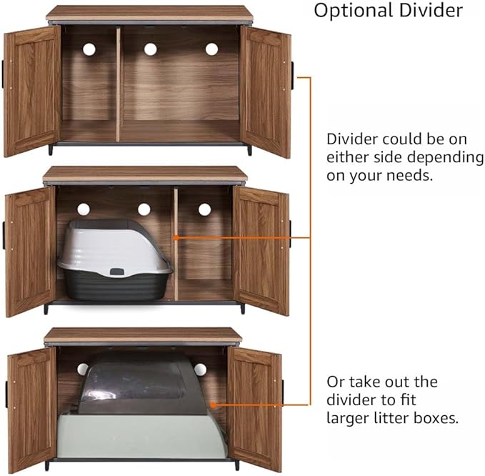 unipaws Top Opening Cat Litter Box Enclosure, Friendly to Elderly People - Image 5