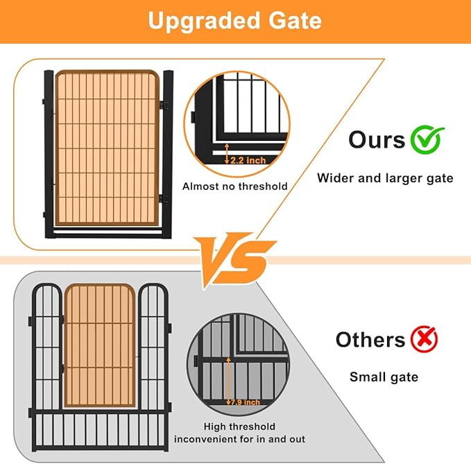 Dog Fence Outdoor Pens Outside, Portable Dog Play Pen 40" H 20 Panels Pet - Image 2