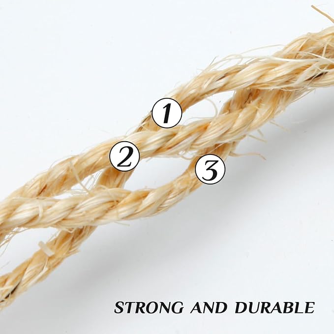 Natural Sisal Rope 1/4 Inch by 49-Feet - Image 3