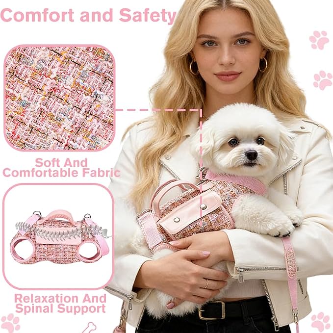 Dog Lift Harness Backpack for Small Dogs Cats, Adjustable Straps Dog Sling - Image 7
