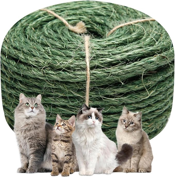 Green Sisal Rope 1/4 Inch by 164-Feet by Juomid