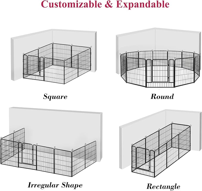 Dog Playpen Dog Fence Outdoor for Yard, 32inch 34 Panels Dog Pens Outside - Image 7