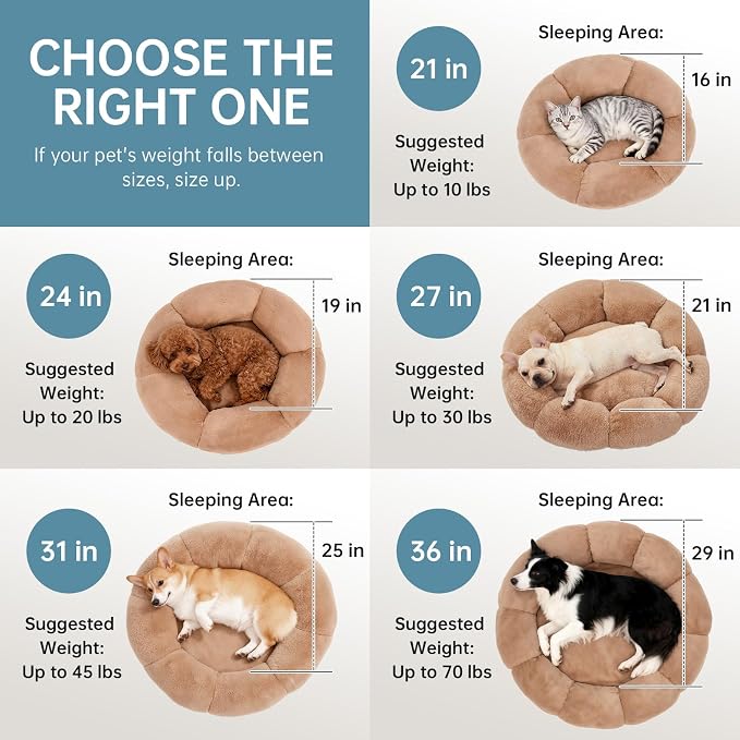 OhGeni 24 inches Calming Donut Dog & Cat Bed - Image 6