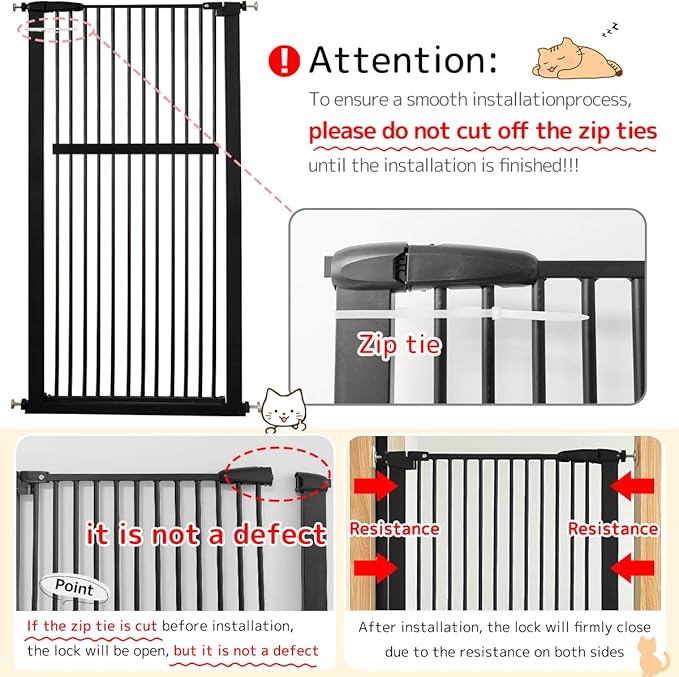 Lumizone Extra Tall Pet Gate 55.12" High Pressure Mounted 30.12"-34.05" Extra - Image 9