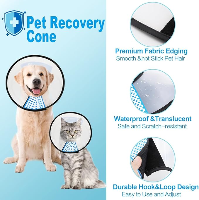 Supet Dog Cone Collar Adjustable After Surgery, Comfortable Pet Recovery Collar - Image 4