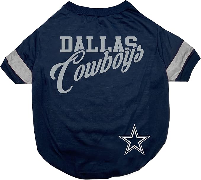 Pets First NFL Dallas Cowboys Dog & Cat T-Shirt, Small. Football Pet Shirt by PETSFIRST