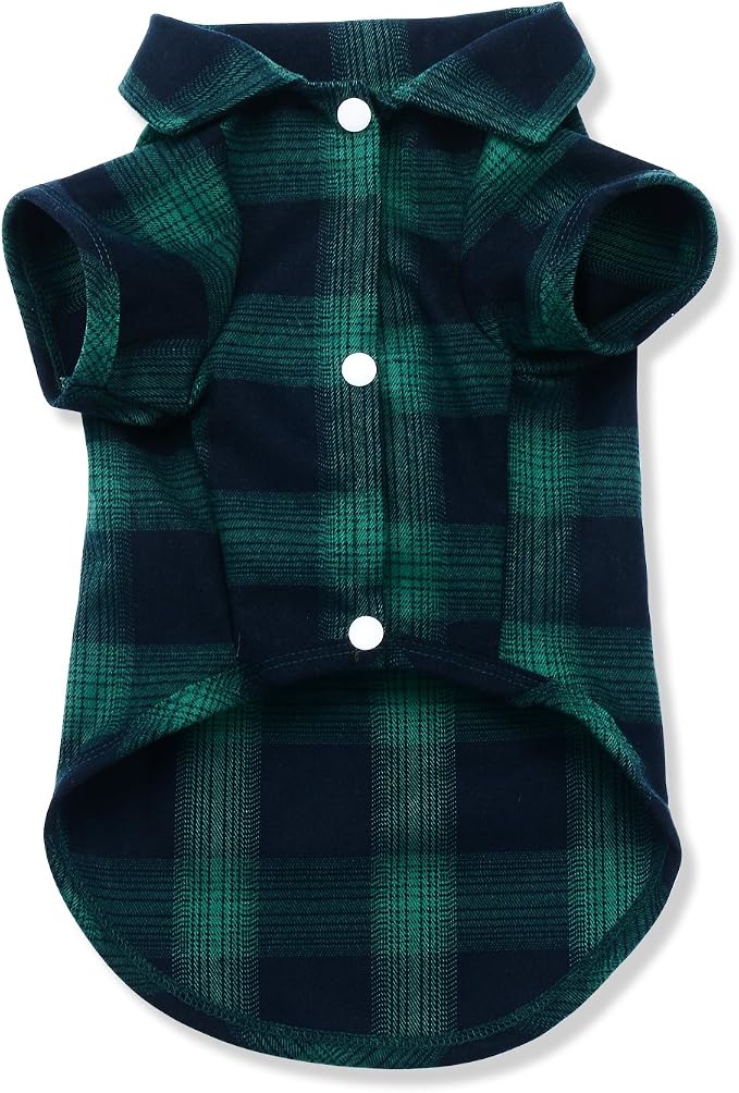 Koneseve Dog Shirt, Pet Plaid Clothes T-Shirt Sweater Matching Breathable by Koneseve