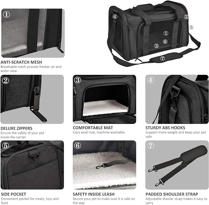 Henkelion Large Soft Sided Cat and Pet Carrier - Image 3