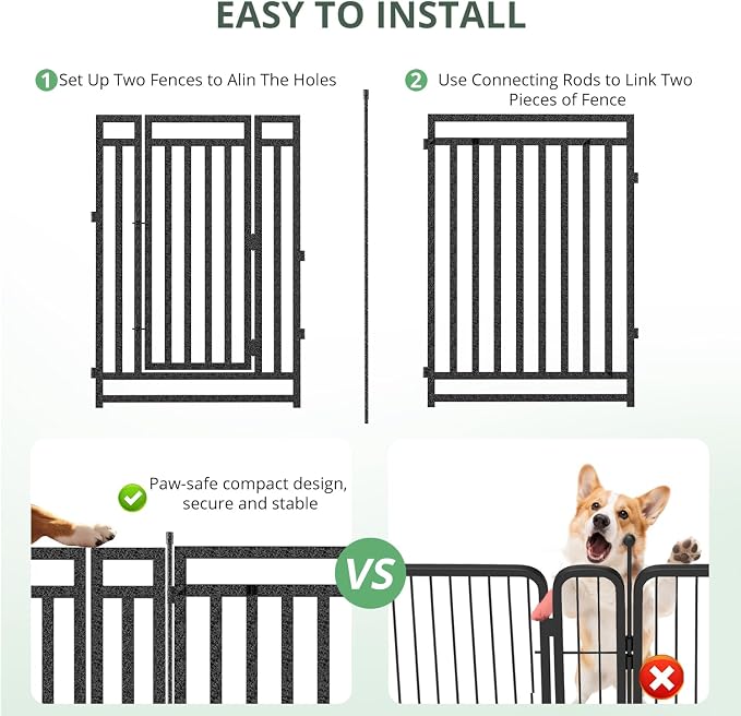 Dog Fence Outdoor for Yard Indoor Dog Playpen 32" Height 16 Panels Portable Dog - Image 3