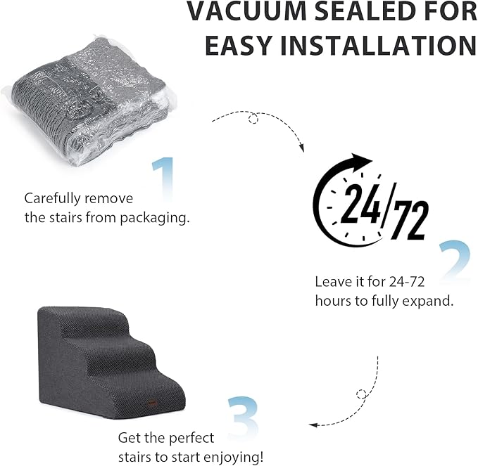 Dog Stairs for High Beds with Tunnel, 5-Step Dog Steps for Small Dogs and Cats - Image 4