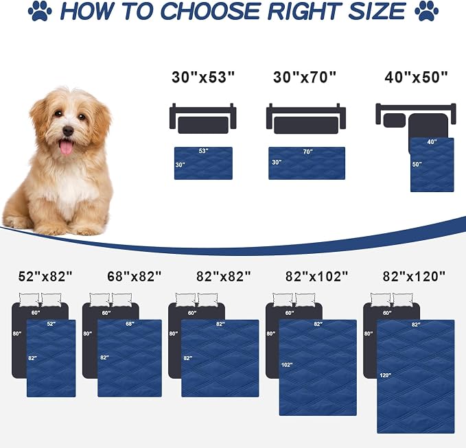 Smiry Waterproof Dog Bed Cover Blanket 82x82, Soft Reversible Pet Blanket - Image 6