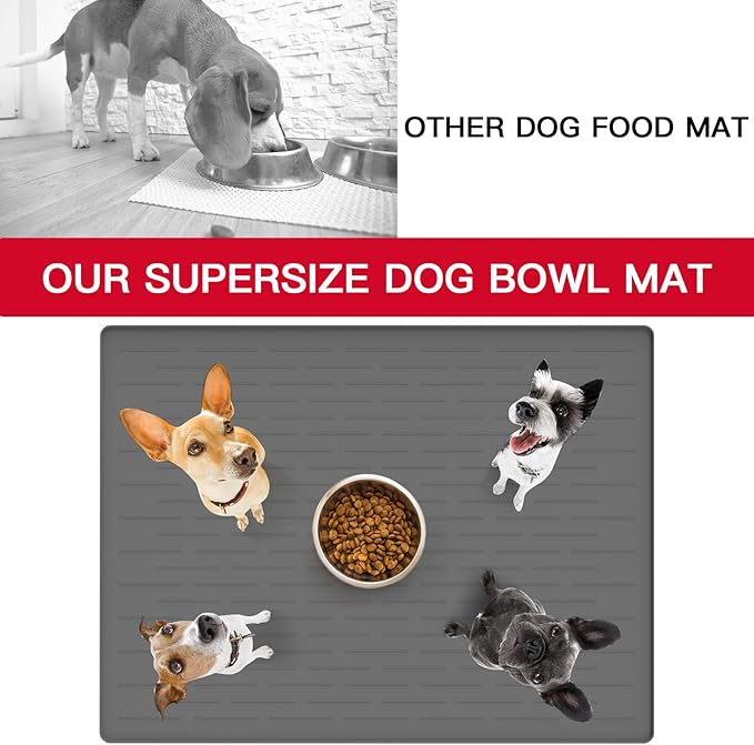 48" x 32" XXXL Largest Pet Food Mat, Silicone Dog Mats - Image 6