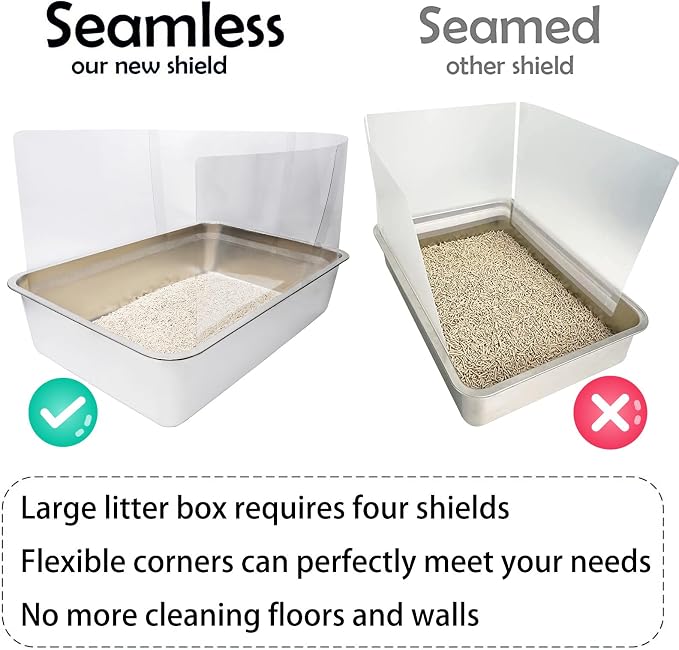 9PCS Cat Litter Box Pee Shields, Transparent Easy Clean Splash Guard - Image 5