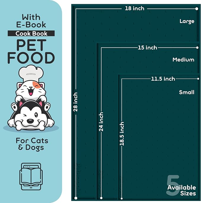 Dog Food Mat - 28x18 Raised Edges Dogs Mat - Image 2