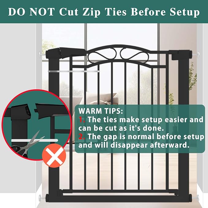 Fairy Baby 29.5"-40.5" Extra Wide Baby Gate, Pressure Mount Long Dog Gates - Image 9