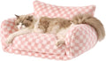 Hollypet Cat Bed Fluffy Plush Mutifuctional Double-Layer Soft Pet Couch by Hollypet