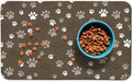 Dog Food Mat, Absorbent Water Bowl Mats Cat Pet Feeding Placemats Brown 17 * 30 by Zoeeya
