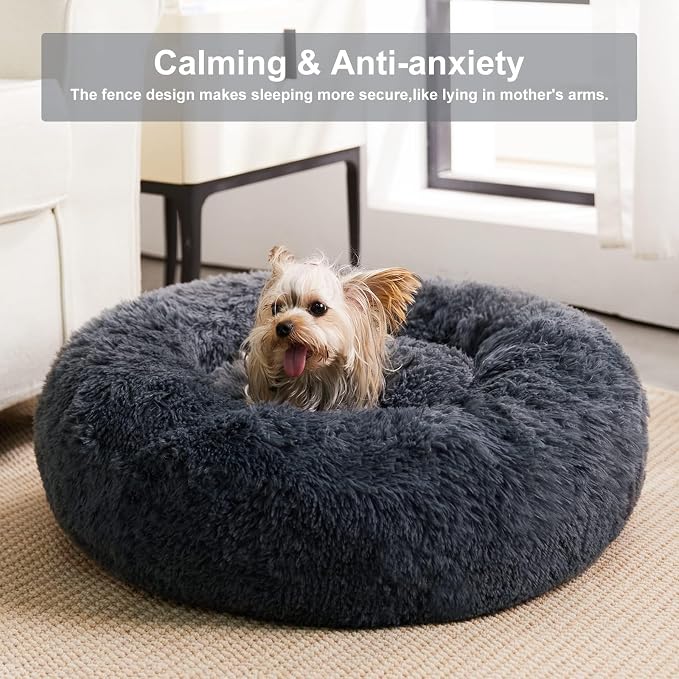 WNPETHOME Calming Dog Beds for Large Dogs, Anti-Anxiety Donut Large pet Bed - Image 3