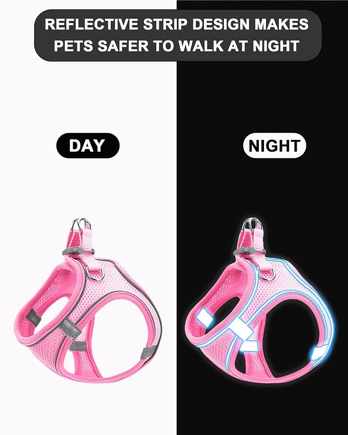 M Orange Soft Mesh Dog Harness and Leash Set, No Escape Puppy Harnesses - Image 3