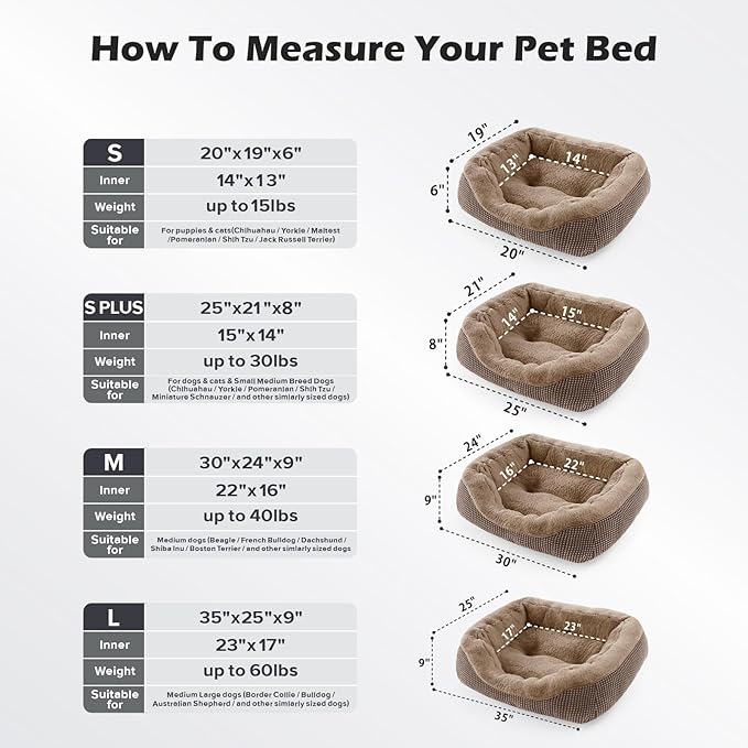 INVENHO Small Dog Bed Washable Orthopedic Calming Warming Durable Pet Bed - Image 5