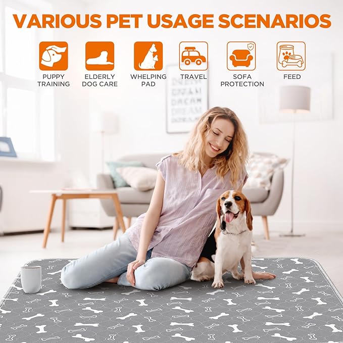 Washable Pee Pads for Dogs, 2 Pack Large Reusable Puppy Pads, Non-Slip - Image 4
