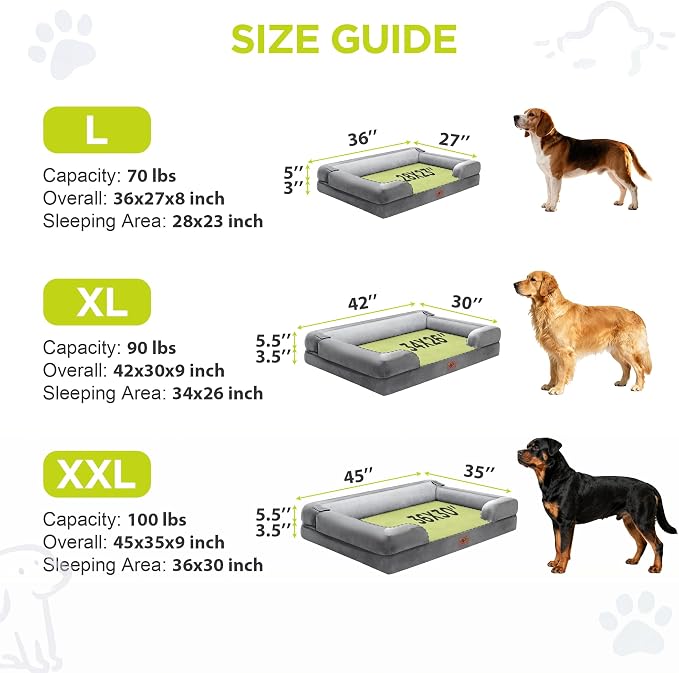 Orthopedic Dog Bed for Extra Large Dogs, XXL Waterproof Egg Crate Memory Foam - Image 4