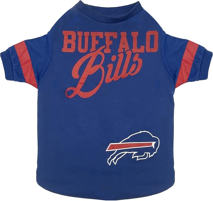 Pets First NFL Buffalo Bills Striped Dog & Cat T-Shirt, Medium. Football Pet - Image 3