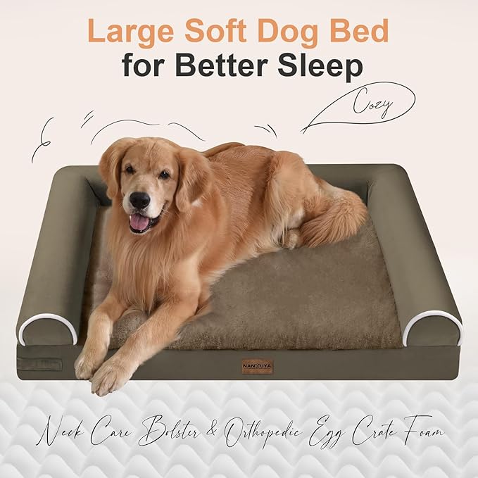 Large Dog Bed Orthopedic Washable: Beds Bolster XL Bed Large Big Dogs Egg Crate - Image 2