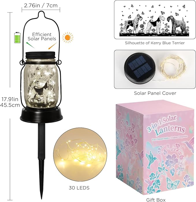 Kerry Blue Terrier Gifts for Women/Men, Pet Solar Lanterns Kerry Blue Terrier - Image 7