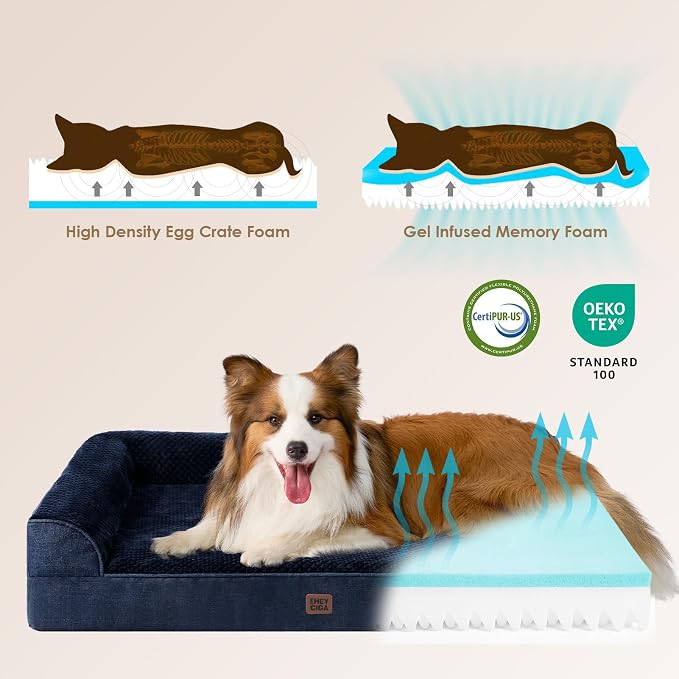 EHEYCIGA Orthopedic Dog Bed Medium Size Dogs, Memory Foam Dog Bed - Image 4