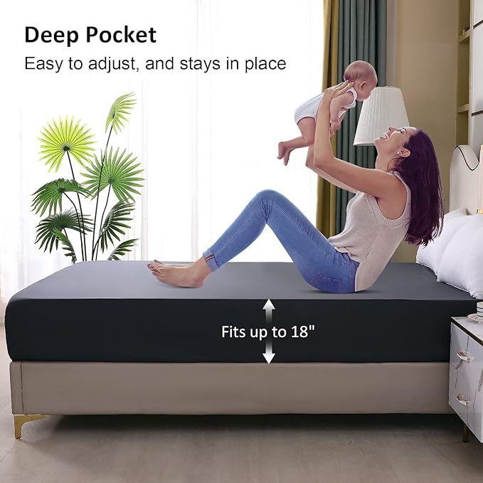 Twin XL Mattress Protector Waterproof, Fitted Sheet Style Breathable Mattress - Image 4