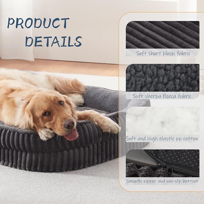 Orthopedic Dog Bed for Puppy, Extra Small Dogs Breeds, Oval Cat Bed, High - Image 3