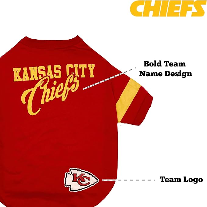 NFL Kansas City Chiefs Dog & Cat T-Shirt, Small. Football PET TEE - Image 5