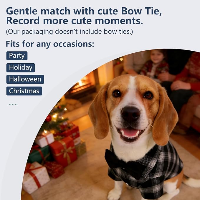 Koneseve Dog Shirt, Plaid Polo Clothes, Cat Puppy Grid Adorable Wearing Stylish - Image 5