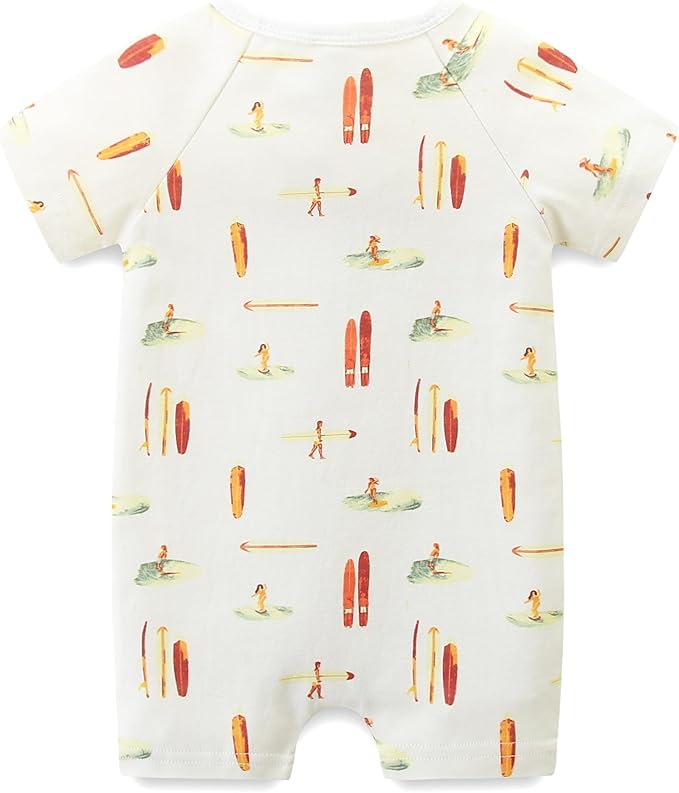 Unisex Summer Trendy 2-Pack Rompers Short Sleeve Zipped Bodysuit Infant Cotton - Image 6