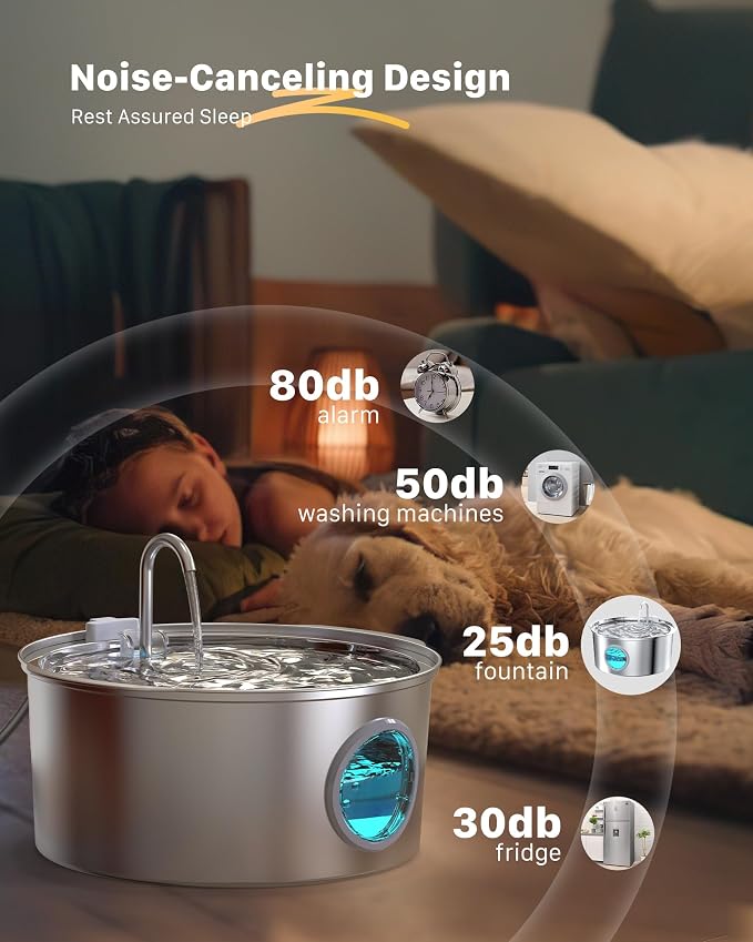 Dog Water Fountain for Large Dogs: 7L/236oz/1.8G Dog Fountain Stainless Steel - Image 5