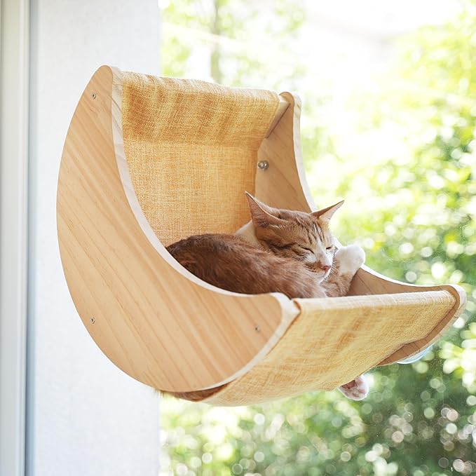 HAPYKITYS Window Cat Bed Moon Perches, Mounted by HAPYKITYS