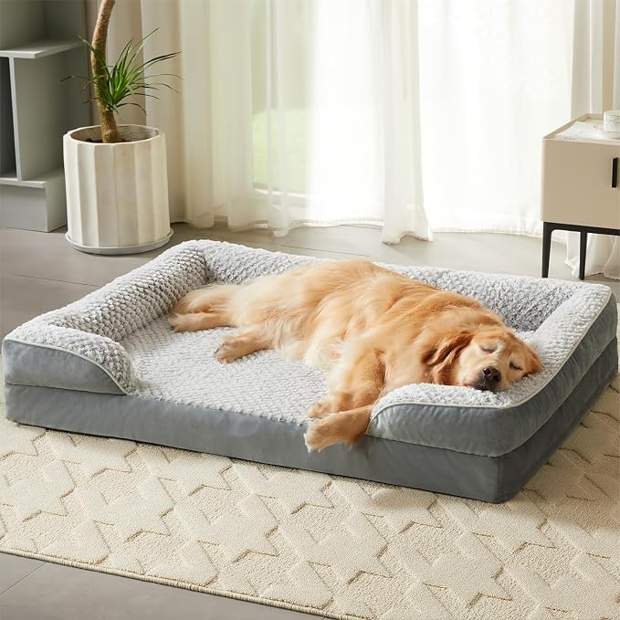 Orthopedic Dog Bed for Large Dogs, Egg Crate Foam Bed for Large Dogs, Equipped by LEXTRO