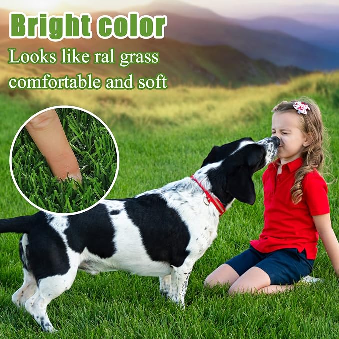 Bsmathom Artificial Grass Rug Indoor Outdoor Rug, 4x6Ft Artificial Grass Area - Image 4