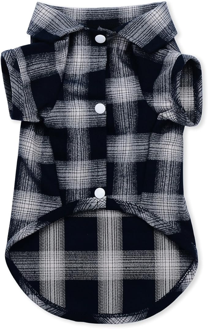 Koneseve Dog Shirt, Plaid Polo Clothes, Cat Puppy Grid Adorable Wearing Stylish by Koneseve