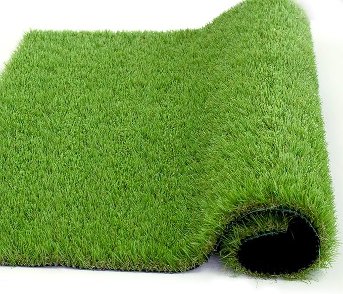Artificial Grass Rug Outdoor Indoor 8FTX18FT Fake Grass Carpet Green Synthetic - Image 3