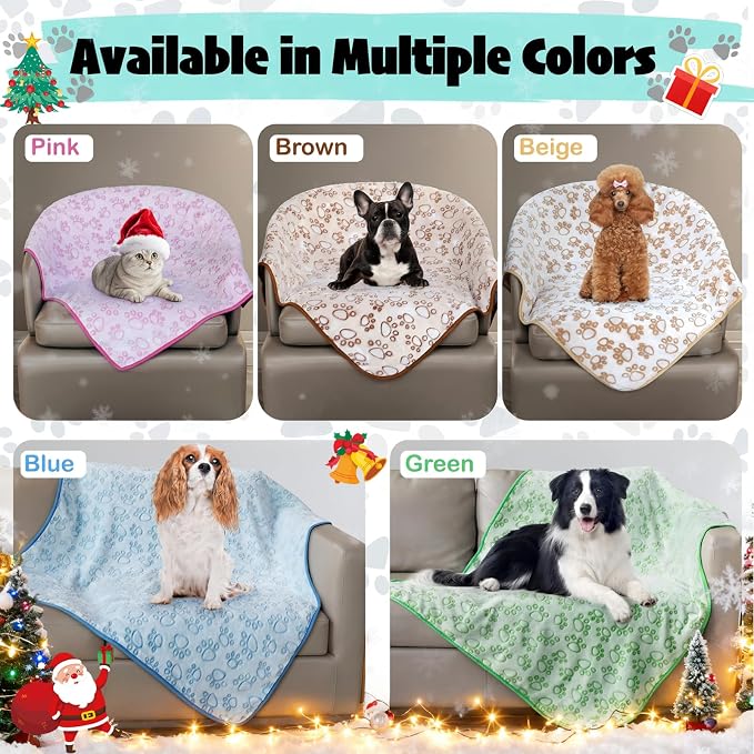Stuffed Premium Soft Dog Blanket, Flannel Pink Stuff Cute Paw Print, 43 * 66 - Image 9