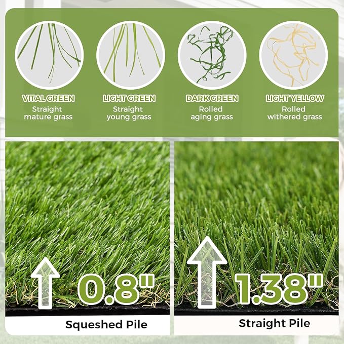 Artificial Grass Rug Indoor Outdoor, 5 x 10FT Fake Grass Turf - Image 7