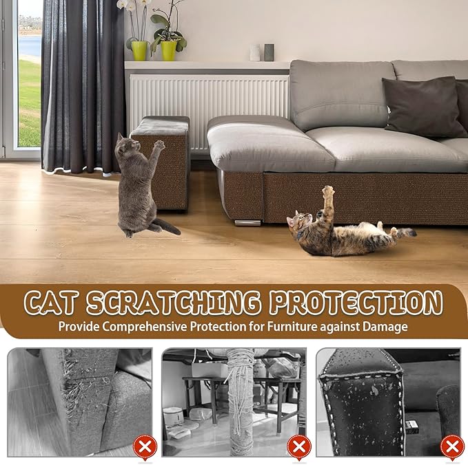 Climbing Cat Scratcher Mat Trimmable Cat Scratching Post Carpet 39.3’’x15.8’’ - Image 5