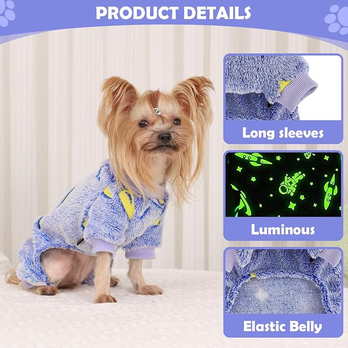 Dog Pajamas Pjs Small, Fall Winter Fleece Sweater Cute Extra Small Puppy - Image 3