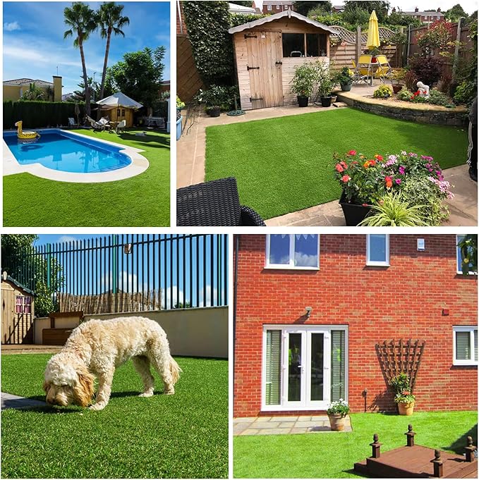 Artificial Grass Rug Outdoor Indoor 5FTX33FT Fake Grass Carpet Green Synthetic - Image 8