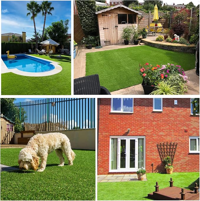Artificial Grass Rug Outdoor Indoor 11FTX65FT Fake Grass Carpet Green Synthetic - Image 8