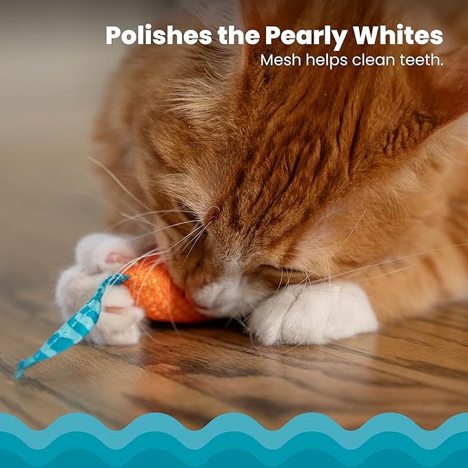 Catstages Catnip Chew Mice 2 Pack– Interactive Dental Cat Chew Toy that Helps - Image 3