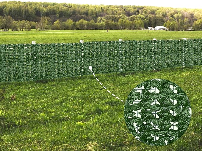 Artificial Fence Privacy Screen: 6FT x 20FT UV-Anti Faux Greenery Backdrop Ivy - Image 7