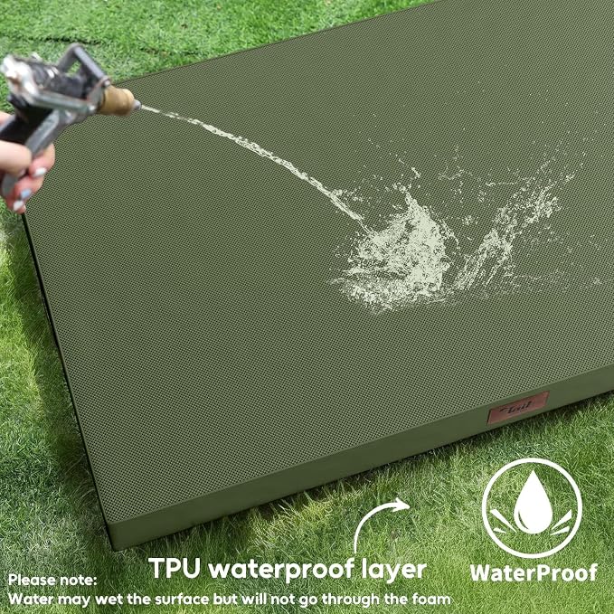 Outdoor Dog Bed for Small Dogs & Cats, Waterproof Dog Crate Mat Orthopedic Egg - Image 3